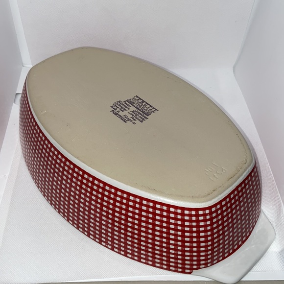 Cerutil Stoneware Oven to Table Red White Checkered Casserole Baking Portugal - Picture 9 of 11